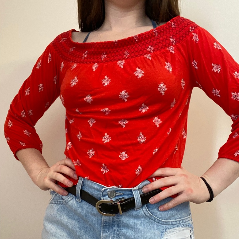 Red Off-the-Shoulder Top